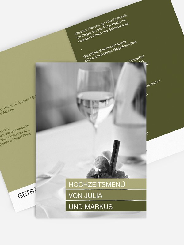 Menükarte Hochzeit Farbvoll