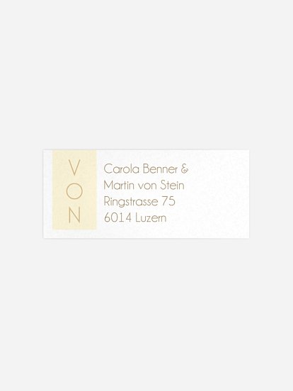 Absenderaufkleber Hochzeit Banderole