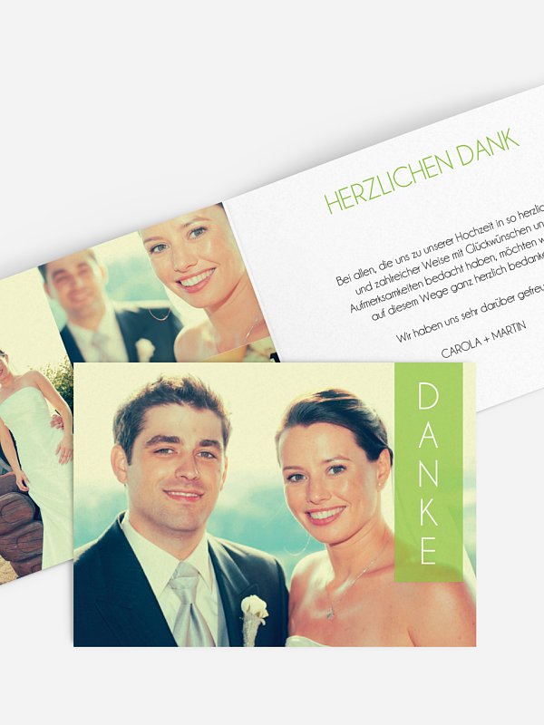 Dankeskarte Hochzeit Banderole
