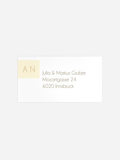 Empfängeraufkleber Hochzeit Banderole