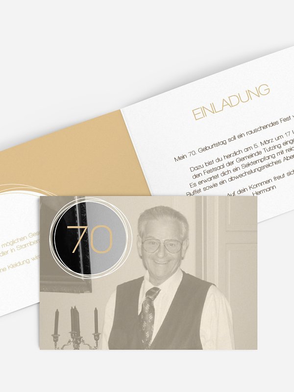 Einladung 70. Geburtstag Kreisel