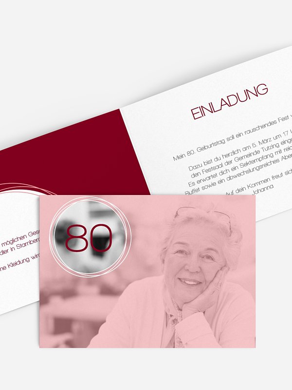 Einladung 80 Geburtstag Durchblick