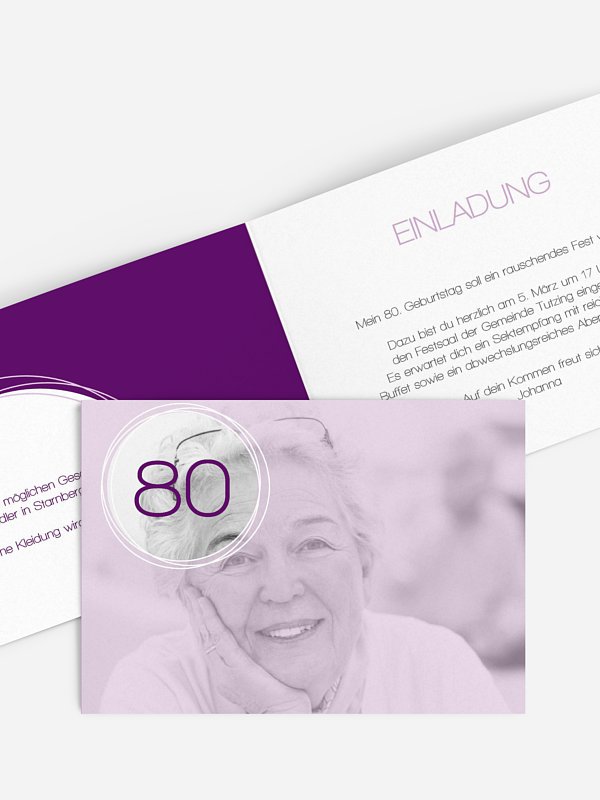 Einladung 80. Geburtstag Kreisel