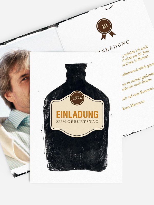Einladung 40 Geburtstag Whiskey