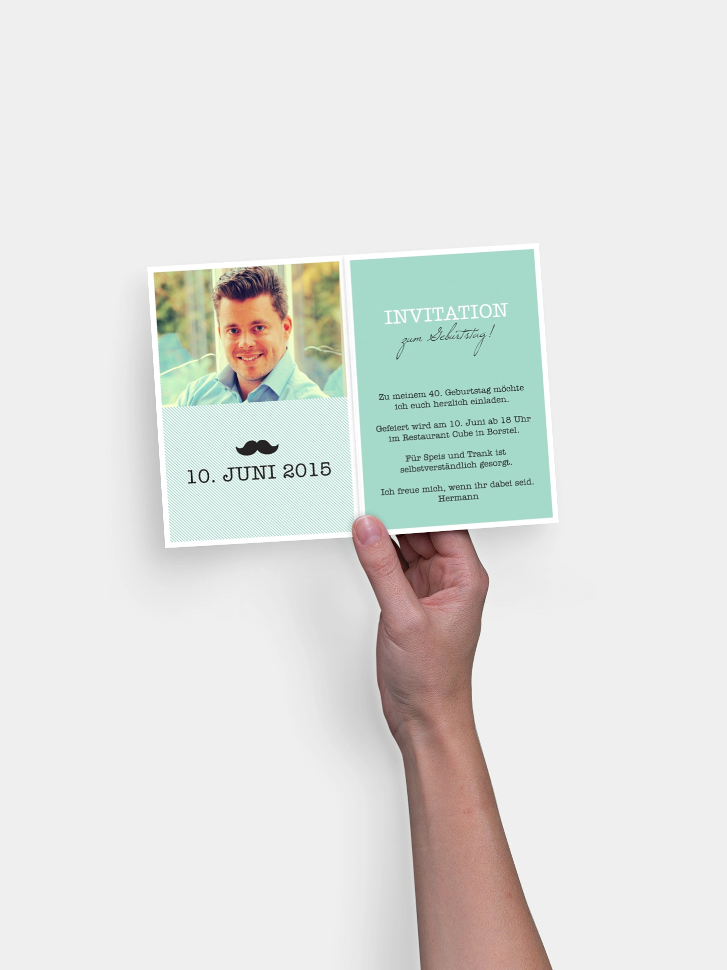 invitation anniversaire 40 Moustache party