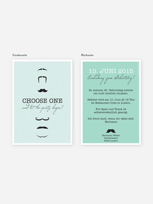 Einladung 40. Geburtstag Choose One