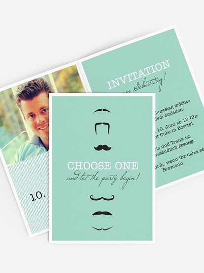 invitation anniversaire 40 Moustache party
