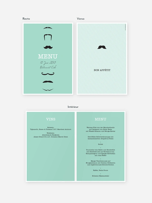 menu anniversaire Moustache party