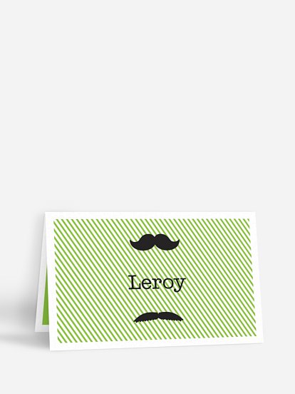 marque-place anniversaire Moustache party