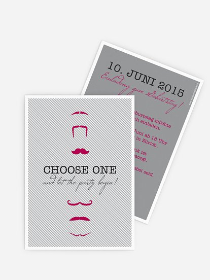 Partyeinladung Choose One