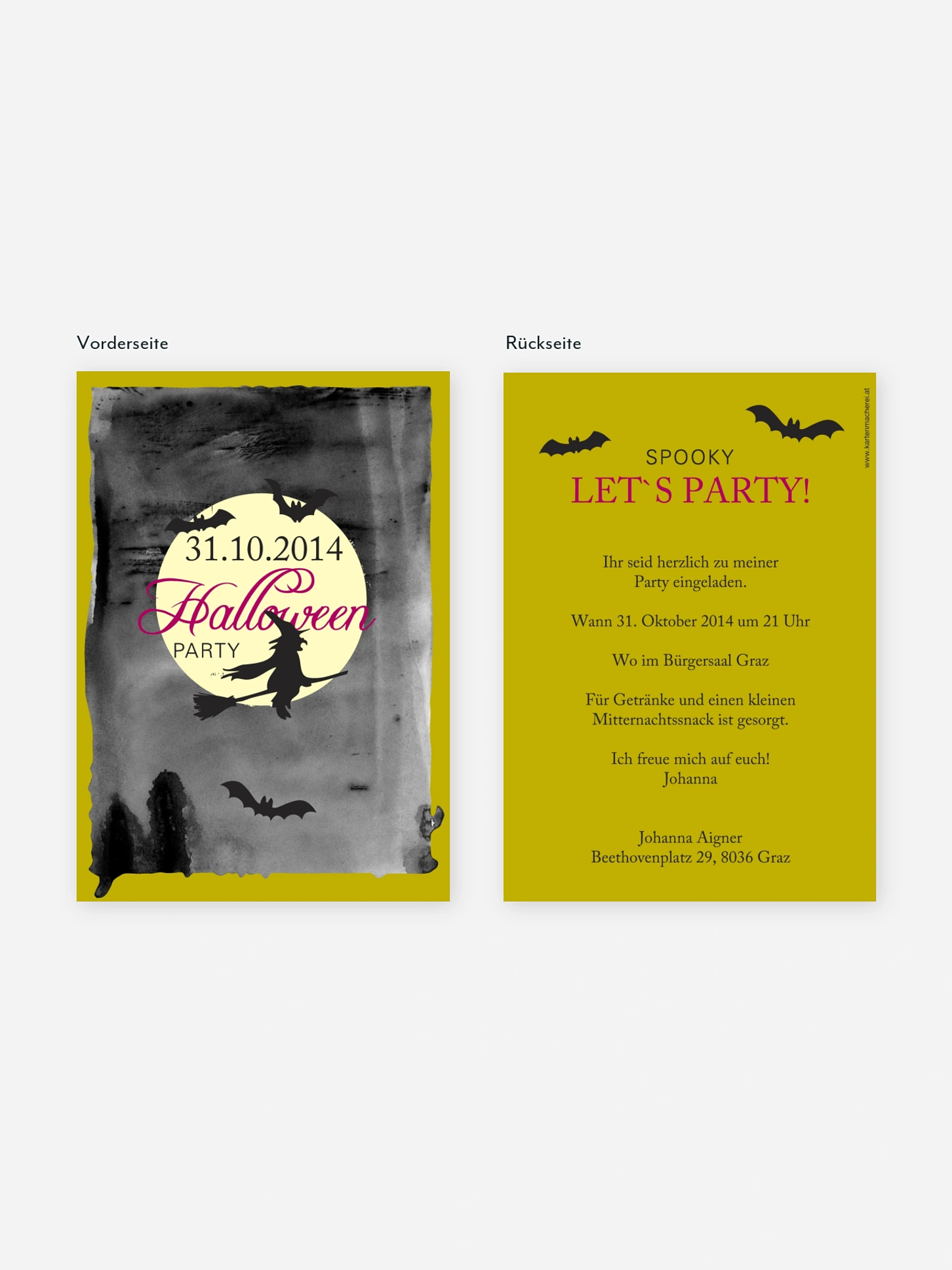 Partyeinladung Hexe
