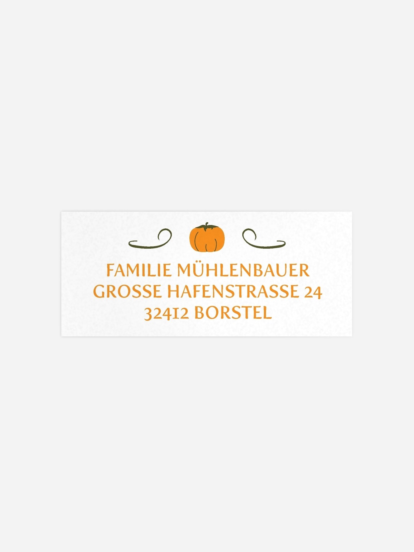 Absenderaufkleber Party Typokürbis