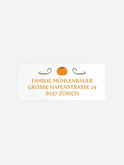 Absenderaufkleber Party Typokürbis