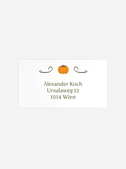 Empfängeraufkleber Party Typokürbis