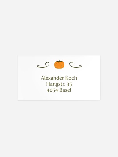 Empfängeraufkleber Party Typokürbis