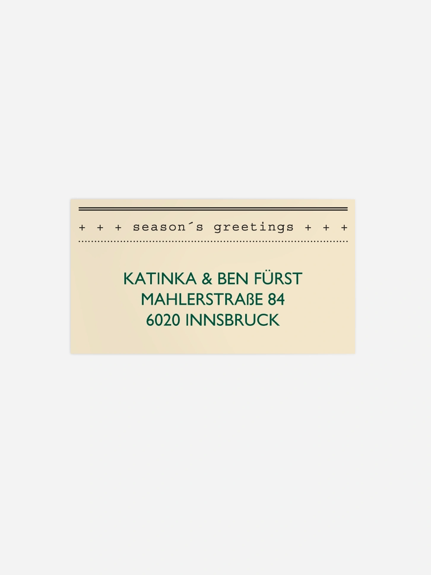 Empfängeraufkleber Weihnachten Telegram