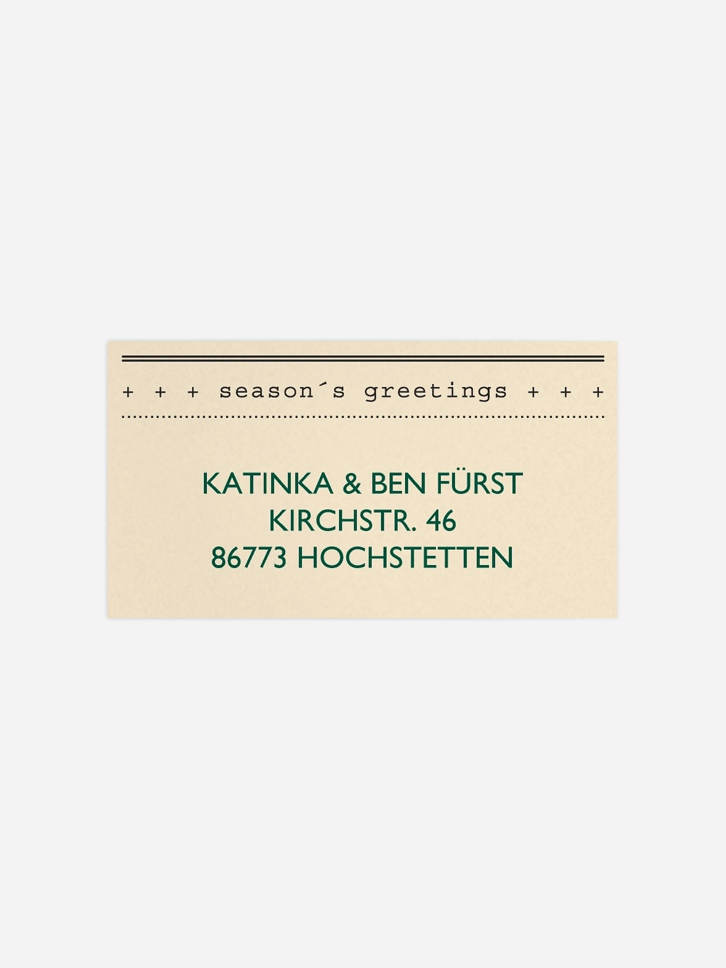 Empfängeraufkleber Weihnachten Telegram