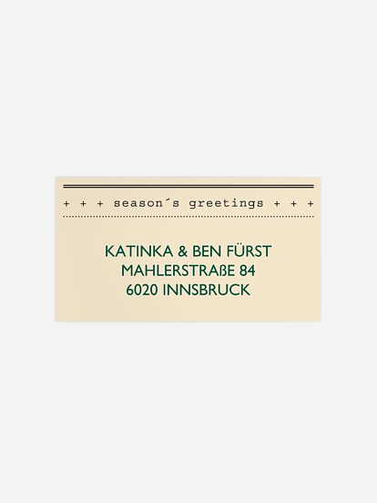 Empfängeraufkleber Weihnachten Telegram