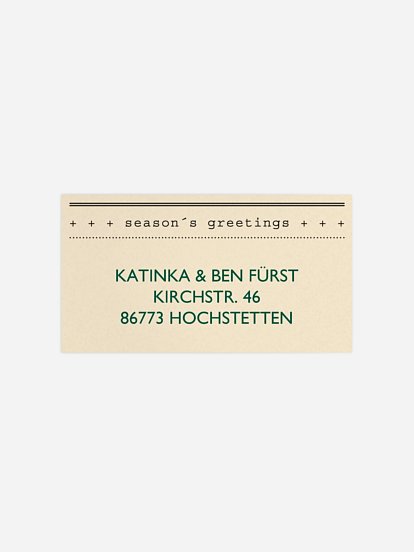 Empfängeraufkleber Weihnachten Telegram