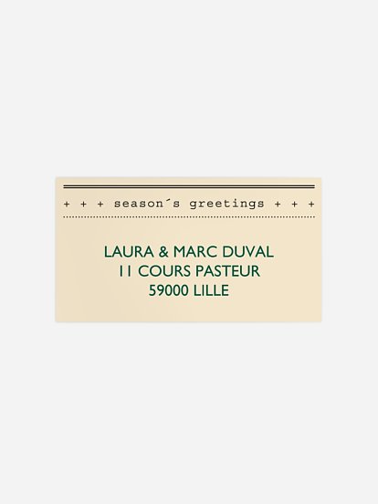 Étiquette destinataire voeux Télégramme