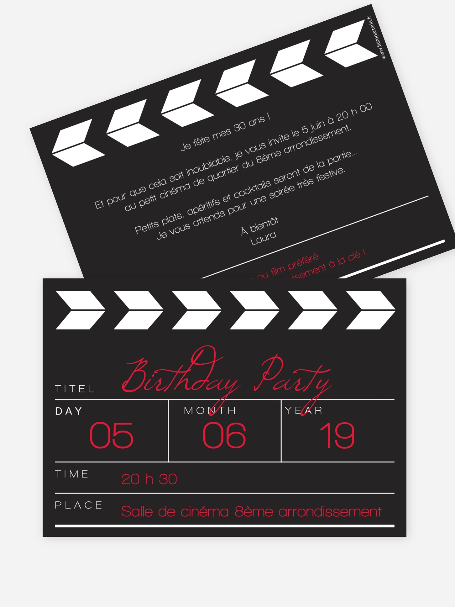invitation anniversaire 30 cinéma