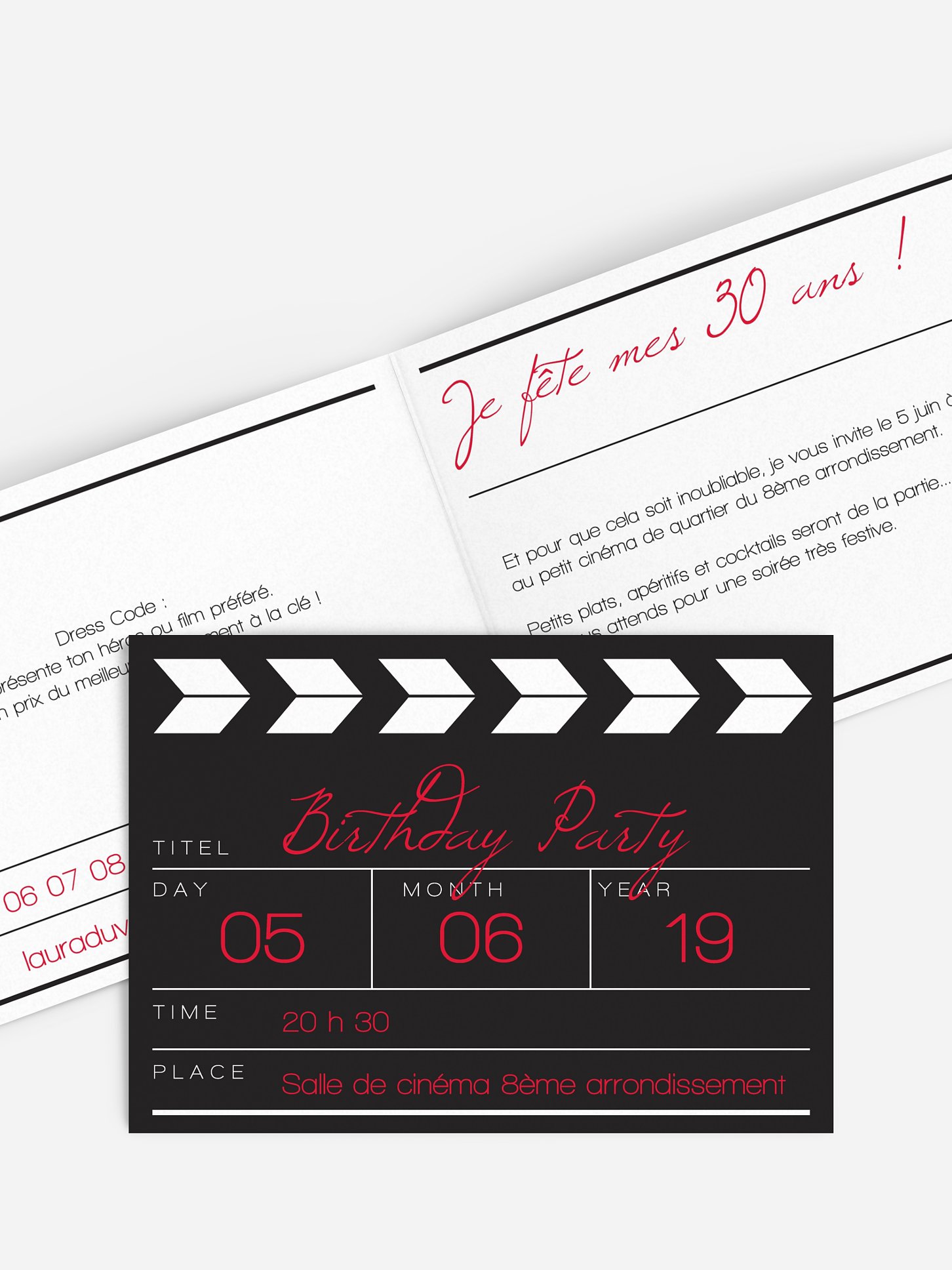 invitation anniversaire 30 cinéma