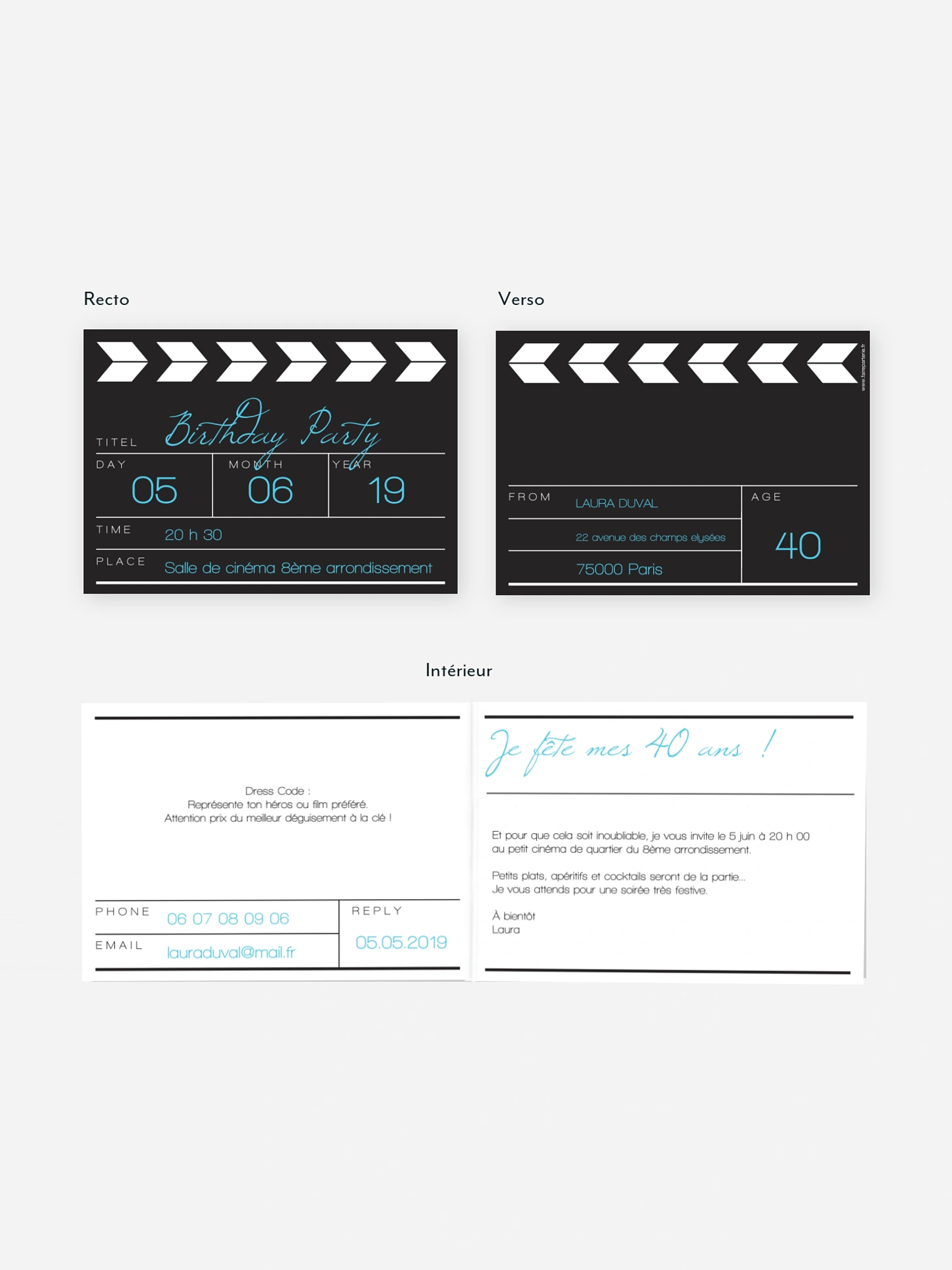 invitation anniversaire 40 cinéma