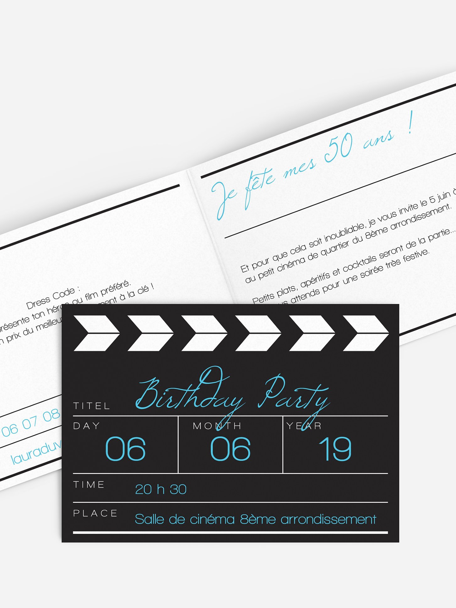 invitation anniversaire 50 cinéma