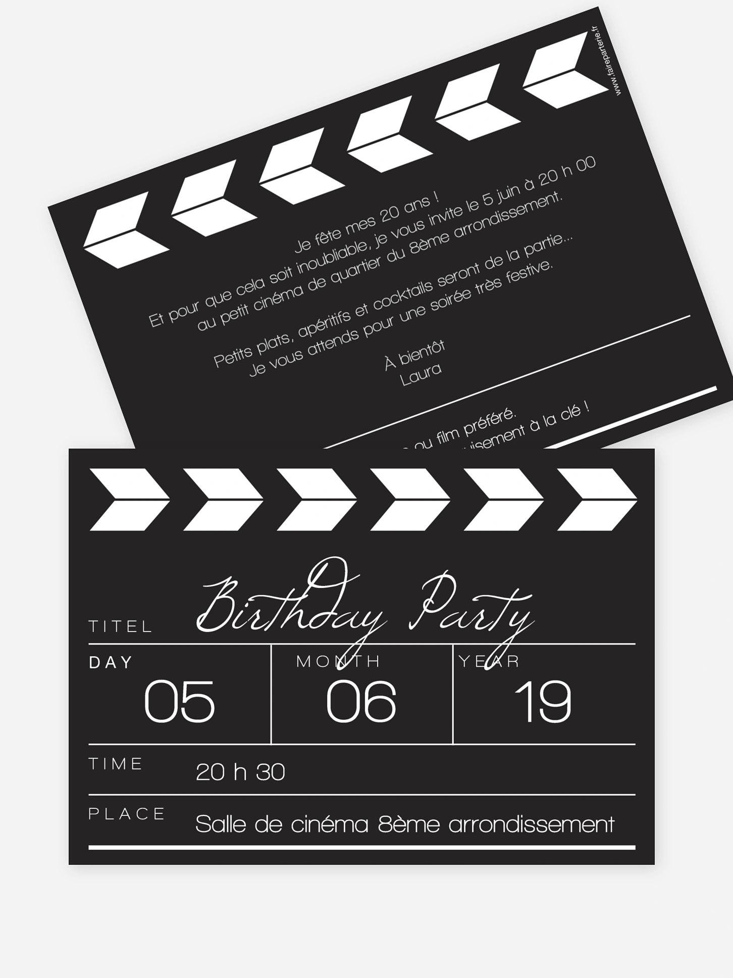 invitation anniversaire Cinéma