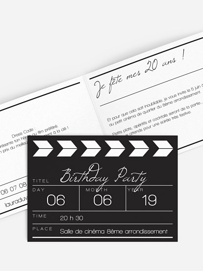 invitation anniversaire Cinéma