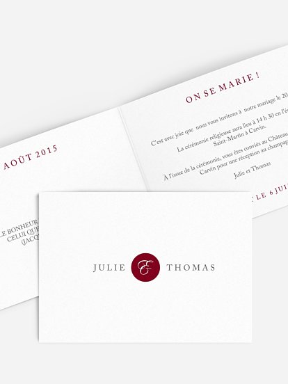 Faire-part mariage Bouton