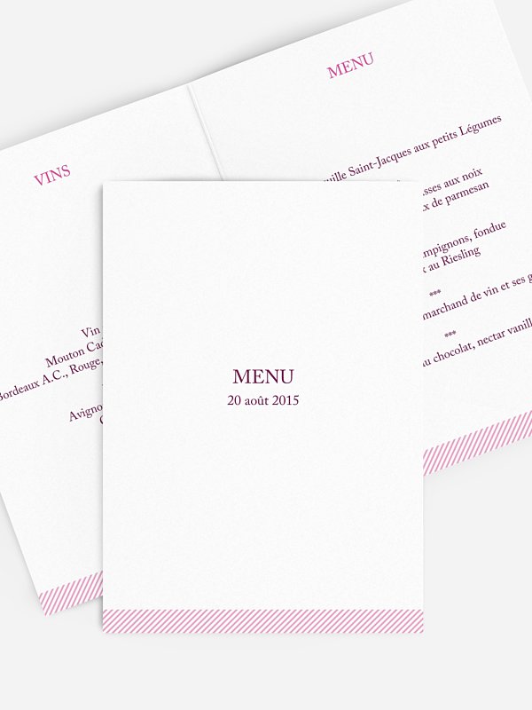 Menu mariage En toute simplicité