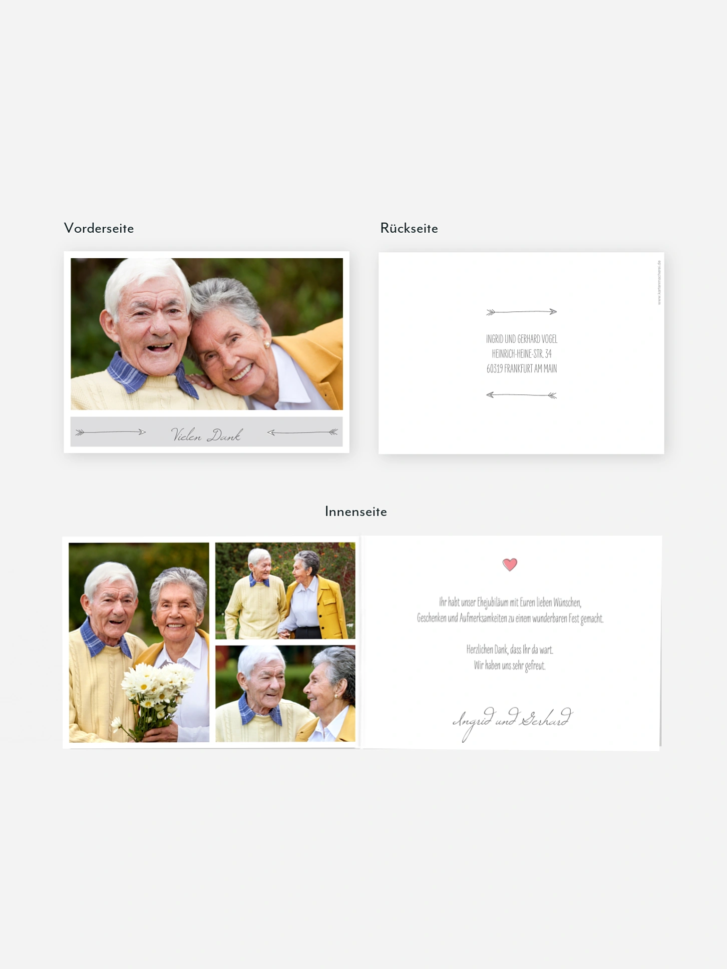 Danksagung zur Goldenen Hochzeit Pfeil