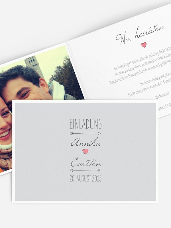 Hochzeitseinladung Pfeil