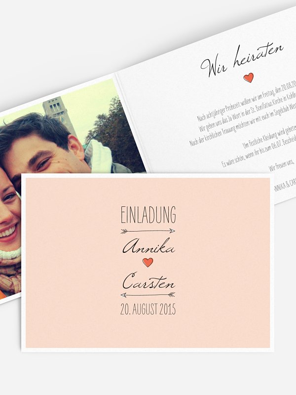 Hochzeitseinladung Pfeil