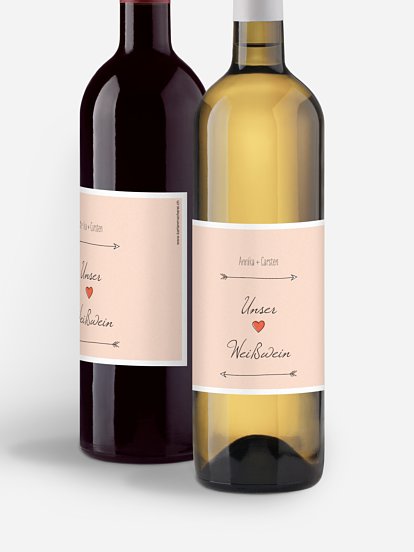 Flaschenetikett Hochzeit Pfeil