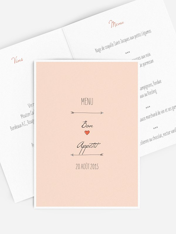 Menu mariage Flèche