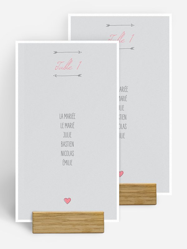 Nom de table mariage Flèche