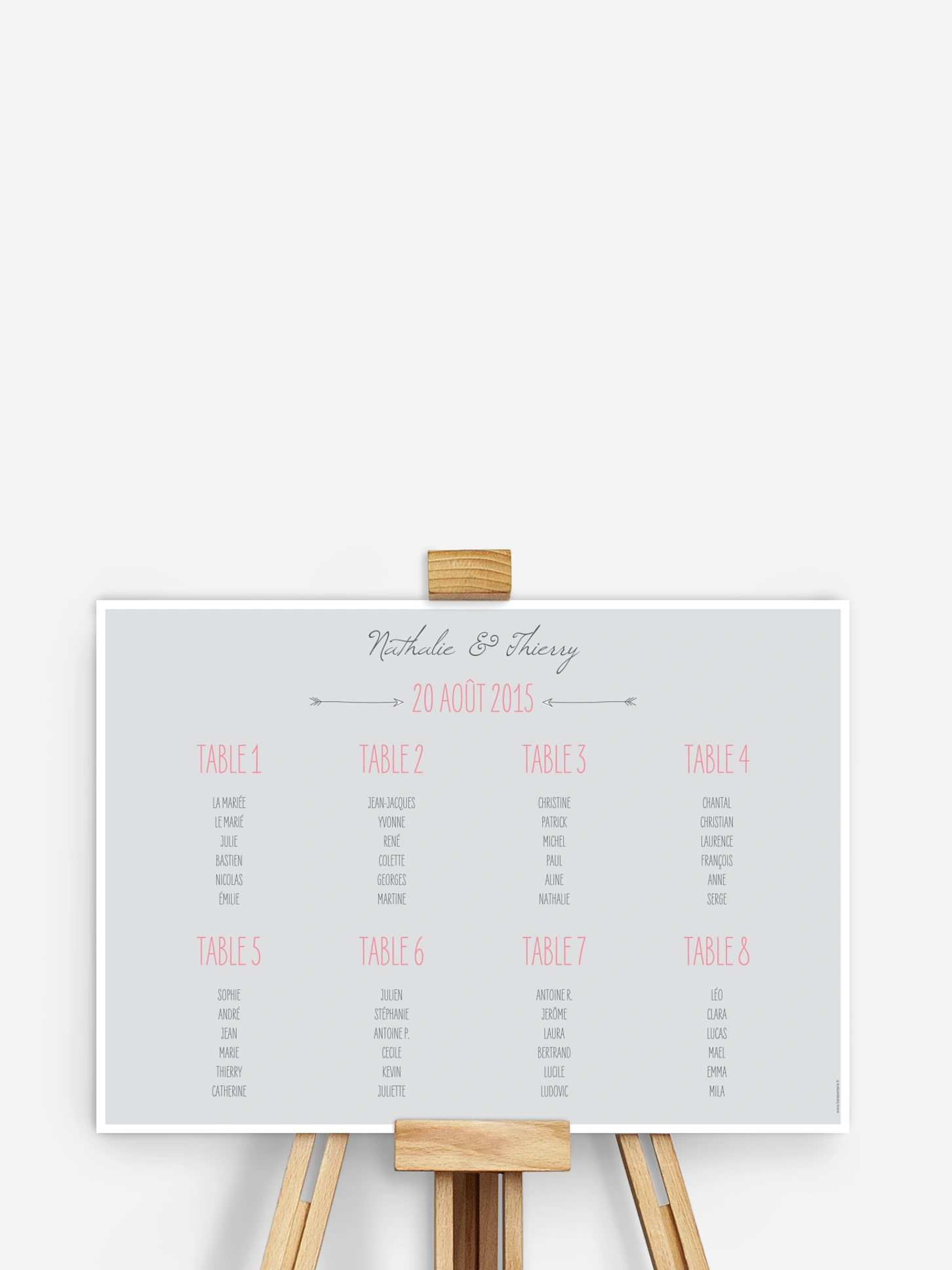 Poster plan de table mariage Flèche
