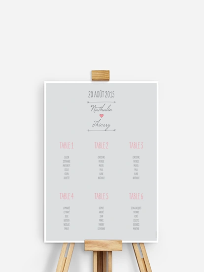 Poster plan de table mariage Flèche
