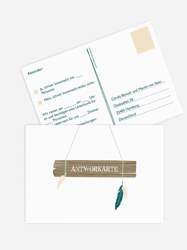 Antwortkarte Hochzeit Spirit