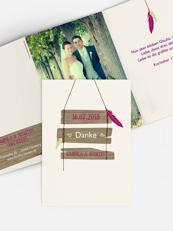 Dankeskarte Hochzeit Spirit