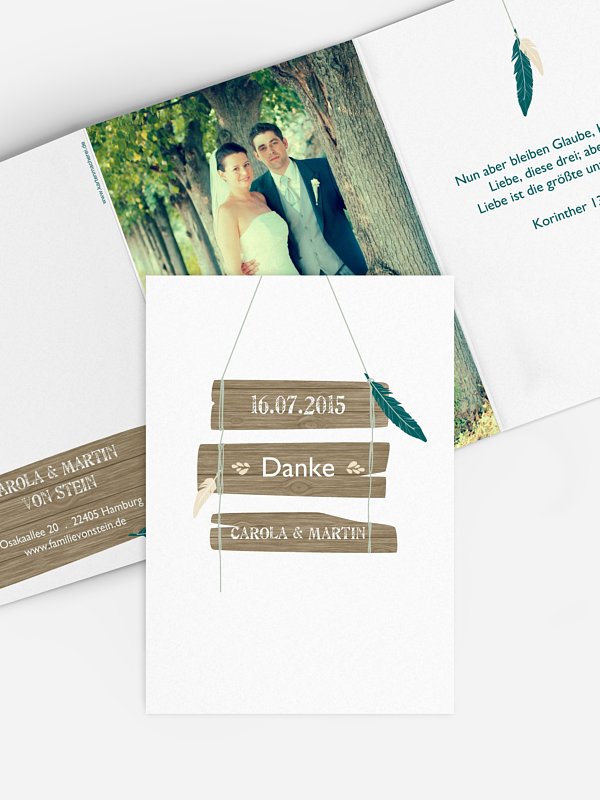 Dankeskarte Hochzeit Spirit