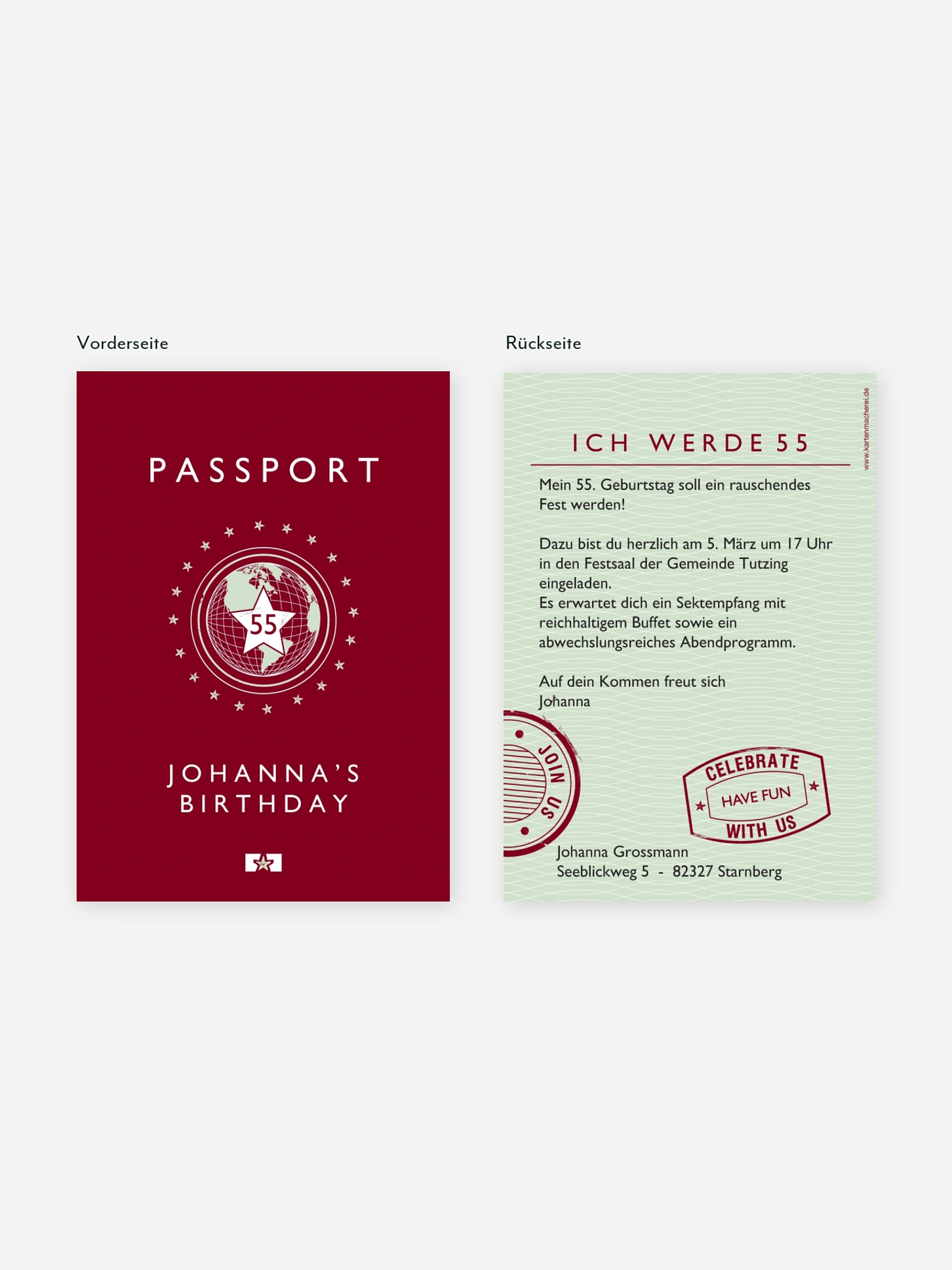 Geburtstagseinladung Passport