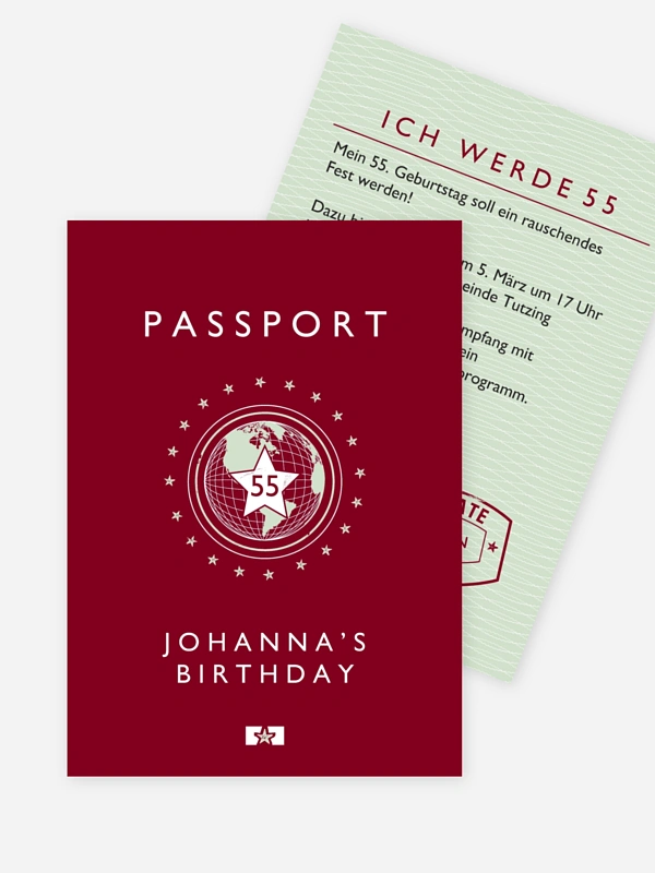 Geburtstagseinladung Passport