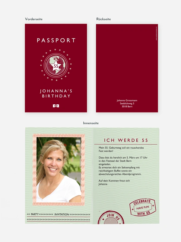 Geburtstagseinladung Passport