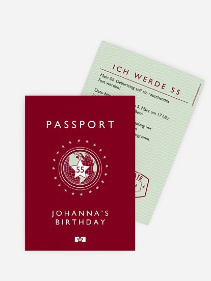 Geburtstagseinladung Passport