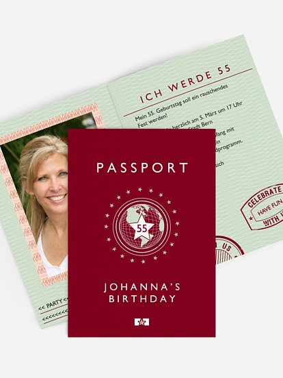 Geburtstagseinladung Passport