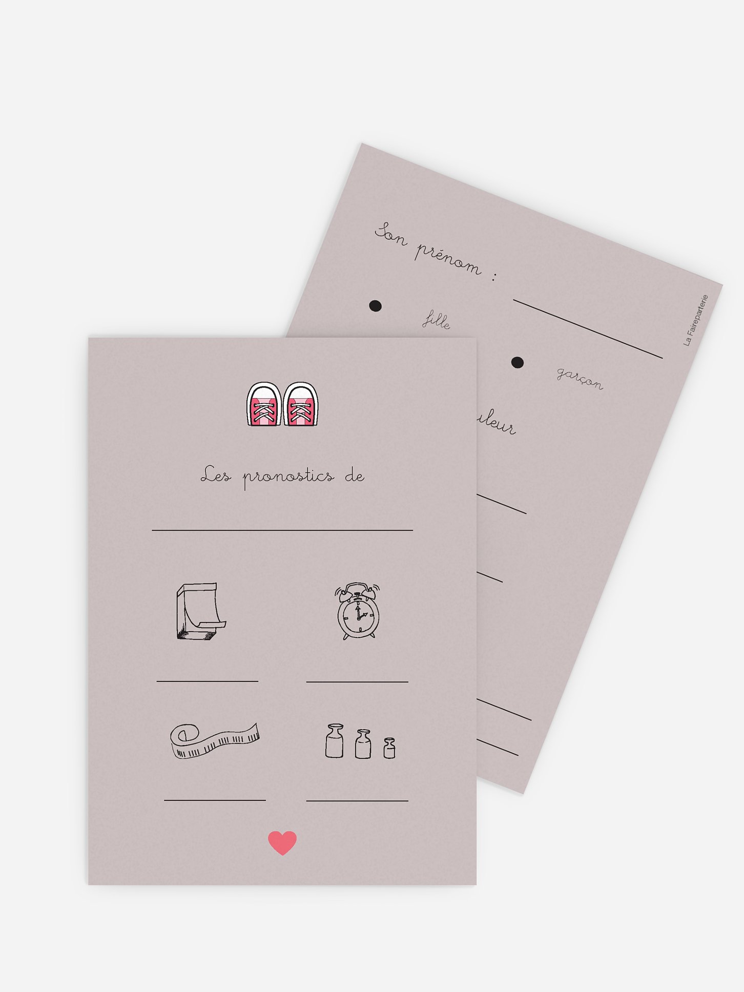 Carte pronostic baby shower En famille