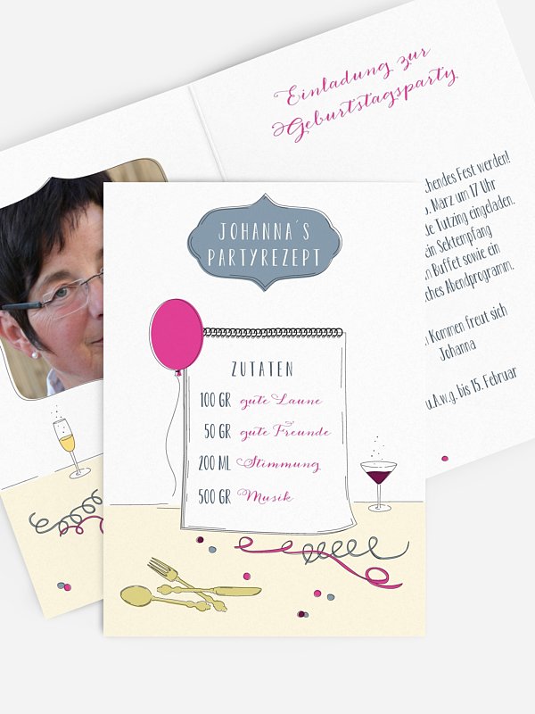 Einladung 50. Geburtstag Partyrezept
